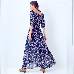 🎁Like New Ann Taylor Floral Maxi Dress #S/555498 -Navy and Multicolor- size: 10